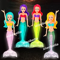 4pcs Mermaid Dive Toys Set Glow in the Dark Lights up Bath & Swimming Pool Outdoor Games for Toddlers Boys Girls Teens & Adults