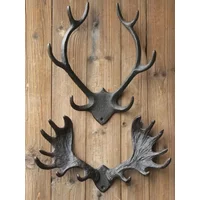 Cast Iron Deer Antlers Clothes Hooks Villa Balcony Garden Outdoors Wall Mounted Decorate Ironwork Originality Deer Head Pendant
