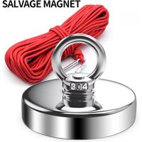 Salvage Magnet Heavy Duty Search Magnets Strong Neodymium Magnetic Hook Magnet Sea Fishing Magnet Mounting with Ring Eyebolt DIY