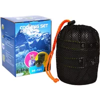 2024 Portable Camping Cookware Set Outdoor Pot Mini Gas Stove Sets Nature Hike Picnic Cooking Set With Foldable Spoon Fork Knife
