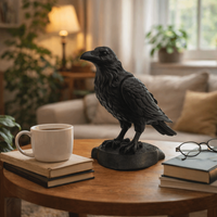Creative Gothic Style Crow Statue Crafts Raven Prop Home Decoration Crow Ornaments 3D Printed Bird Ornaments Craft Farm