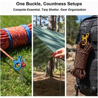 5PCS Alloy Tent Rope Buckles 3 Hole Camping Tent Wind Rope Buckle Aluminium Alloy Tensioner Tent Cord Rope Fastener Tighten Hook