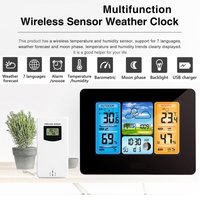 LCD Digital Weather Station Wireless Sensor Home Hygrothermograph Weather Forecast Thermometer Hygrometer Barometer Alarm Clock