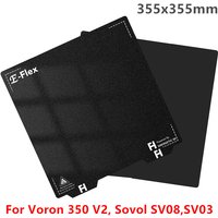 Voron 350 V2 Build Plate PEI Double Side Black Texured PEI Pro Coated Spring Steel Sheet 355x355mm For Sovol SV08,SV03 Printer