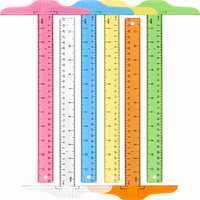 1Pc T-shaped Double Side Scale Ruler Drafting Drawing Tool Plastic School Office Supplies Stationery Accessory 30cm (Inch, Cm)