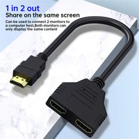 HDMI Splitter HD 1080P Dual Port 1 in 2 Out Cable Male To Female HDTV Adapter For Laptop TV Box Monitor HDMI-Compatible Splitter