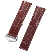 20mm 22mm 24mm Cowhide Leather Watch Strap for Tag Heuer Carrera Folding Buckle Crocodile Pattern Waterproof Men LuxuryWatchband