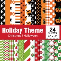 24 stücke Weihnachten Halloween Sammelalbum Papier Pads 6 x6in Festival Verpackung Dekoration DIY Handwerk Journal ing liefert Geschenk verpackung