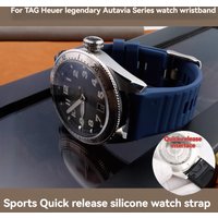 For TAG Heuer watch wristband Legend Autavia series sports silicone watch strap quick release soft rubber men strap 22mm