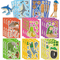 16pcs / Set Tung Tung Sahur Make Your Own Face DIY Puzzle Sticker Party Favors Kids Toy Birthday Gifts