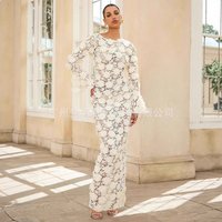 French Elegant Lace Dress Dresses for Women Spring Summer Sexy High Slit Bodycon Midi Evening Dress Matching Set