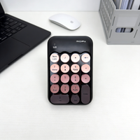 MOFii X910 Black & Rose Gold Wireless Numeric Keypad, Retro Round Keycaps, for Financial Office, Laptops & Desktops
