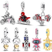 2026New in Charms Plata 925 Boys and Girls Motorcycles Charms Beads Fits 3mm Bracelet For Women DIY Pendants Luxury Jewelry Gift
