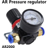 AR2000 G1/4'' Thread 6mm 8mm 10mm 12mm Air Control Compressor Pressure Relief Regulator Valve with Fitting