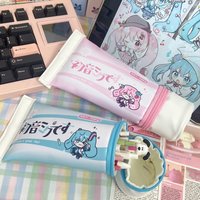 Hatsune Miku Simulation Toothpaste Pencil Case Large Capacity Funny Pen Holder, Student Desktop Organizer Stationery Storage Box
