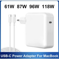 61W 87W 96W 118W USB-C Laptop Power Adapter Type-C PD Charger For Macbook 13 15-inch A1706 A1707 A1708 A1534 A1719 A214 iPad Pro