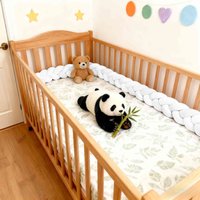 1-4M Baby Bed Bumper Infant Cradle Cot Protector Knot Braid Bumper Plush Pillow Cushion Crib Anti-collision Room Decor