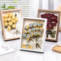 7-inch photo frame, three-dimensional hollow dry flower, handcrafted clay painting frame, set table, eternal flower butterfly sp