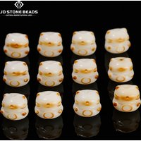 10 Pcs/lot Natural Wooden Bead Gradient White Bodhi Root Carved Lucky Cat