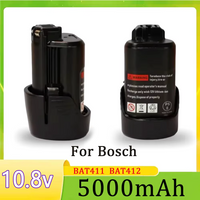 5000mAh Suitable for Bosch Lithium ion Rechargeable Battery BAT411 BAT411A BAT412 BAT412A BAT413 10.8V battery