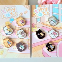 Cute Tiny Cat Enamel Pins Kawaii Kitten Fish Metal Badge Cartoon Animal Brooch for Jewelry Accessory Gifts for Cats' Lovers
