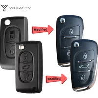 YOCASTY Modified Remote Car Key Shell Flip Case For Citroen C2 C3 C4 C5 Berlingo For Peugeot 207 307 308 407 607 HU83 VA2