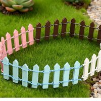 Handmade Wooden Fence Ornament, Succulent Moss Micro Landscape DIY Home Landscaping Decor