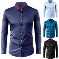 Men's Long Sleeved Shirts Light Thin Anti Wrinkles Soft High-quality Business Office Casual Classic Elastic Slim Fit Dress Shirt