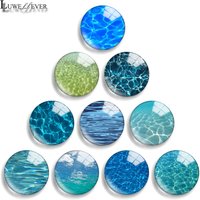 12mm 14mm 20mm 25mm 30mm 40mm 762 Wave Mix Round Glass Cabochon Jewelry Finding 18mm Snap Button Charm Bracelet