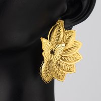 Exaggerated Golden Leaf Earrings for Women Party Simple Trendy Metal Dangle Earrings Golden Silver Color Vintage Jewelry Gift