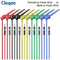 YPioneer P1534/P1535 10PCS Dupont Male/Female to Mini Grabber Test Hook Clips Silicone Jumper Wires for Electrical Testing