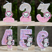 Marie Cat Candle Number 0-9 Birthday Cake Candle Decoration Marie Cat Birthday Party Cake Topper Baby Shower Decoration Gift