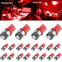 20pcs T10 W5W LED Bulb 5 SMD 5050 LED 194 168 501 Wedge Reading Strobe Light with Remote Control Auto Car Interior Dome Lights