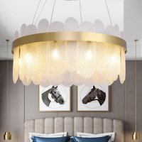 Nordic Crystal Glass Chandelier Creative Designer Art Restaurant Kitchen Hanging Lamps decor Luminaire Bedroom Light Fixtures