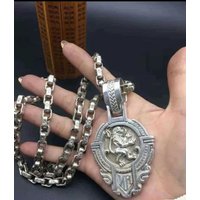 Exquisite S925 Tibetan Silver Ethnic Style Lion Necklace Pendant Fashion Jewelry Men and Women Amulet Birthday Party Gifts