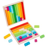 Aides pédagogiques Montessori en bois, jouets mathématiques, bâtons de fractions de couleurs, jouets éducatifs d'apprentissage précoce pour enfants de la maternelle