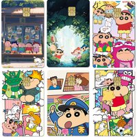 Nohara Shinnosuke Series Cartoon Film Cover Mini HD Matte PVC Sticker Case for Small Chip Credit Debit Card Front Side Creative