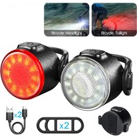 AliExpress Other Bike Front Rear Light Set 6 Lighting Modes Bike Bright Headlight USB Charging Warning Taillights Set for Night Riding Safety