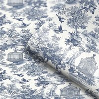 French retro wallpaper self-adhesive furniture cabinet renovation sticker bedroom blue and white countryside style wallpaper