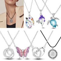Hot Necklace 925 Sterling Silver Snake Chain Necklace Heart Butterfly Celtic Pendant Fit Original Beads Charms DIY Jewelry Gift