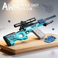 AWM Sniper Soft Bullet Toy Gun Manual Loading Shell Ejection Launcher Outdoor CS Game Shooting Toy Gift for Kids Adults