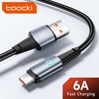 Toocki 6A USB Type C Cable For Huawei P40 30 66W SCP Fast Charging Micro USB C Cable For Samsung Xiaomi Poco Oneplus Data Cord