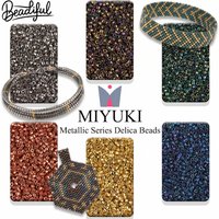 MIYUKI Delica Beads 11/0 10g 2000pcs Metallic & Ceylon Seed Beads for DIY Jewelry Making