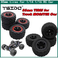 Upgrade 12mm Hex Rubber Tires Wheels SCY 16101 16102 16103 Pro MJX Hyper Go 14210 16210 1/14 1/16 RC Monster Truck Upgrade