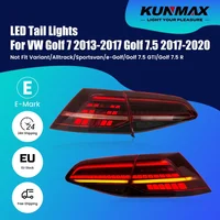 EU-Lager: Komplette LED-Rückleuchten für VW Golf MK7 MK7.5 Schrägheck 2013-2021 mit dynamischem sequenziellem Blinker, Brems-, Nebel-, Rückfahr- und Tagfahrlicht, Plug-and-Play, E-geprüft, 2er-Set