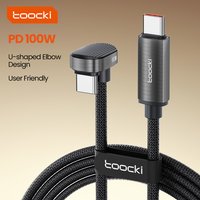 Toocki X97C3 100W Elbow USB C Cable Fast Charging for iPhone 15 iPad Samsung 1.2/1.8M 180 degrees Bending Type C Wire for Gaming