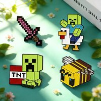 HOT 4pcs Set Creative Sword Bee Enamel Pin Brooch Metal Badge Jewelry for Clothing Backpack Accessories Unique Gift for Friends