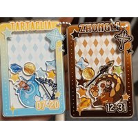 Zhongli Acrylic Shake Woman Keychain Fighter Tartaglia Figure Display Anime Diluc Collection Desk Decoration Ornament Accesorios