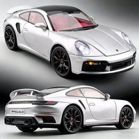1:24 Porsche 911 992 Turbo S Alloy Sports Car Model Diecast Track Racing Vehicles Car Model Simulation Sound Light Kids Toy Gift