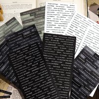 3pcs/pack Retro English Text Collage Decorative Stickers, Vintage Typography & Quote Designs, Self-Adhesive for Journal DIY